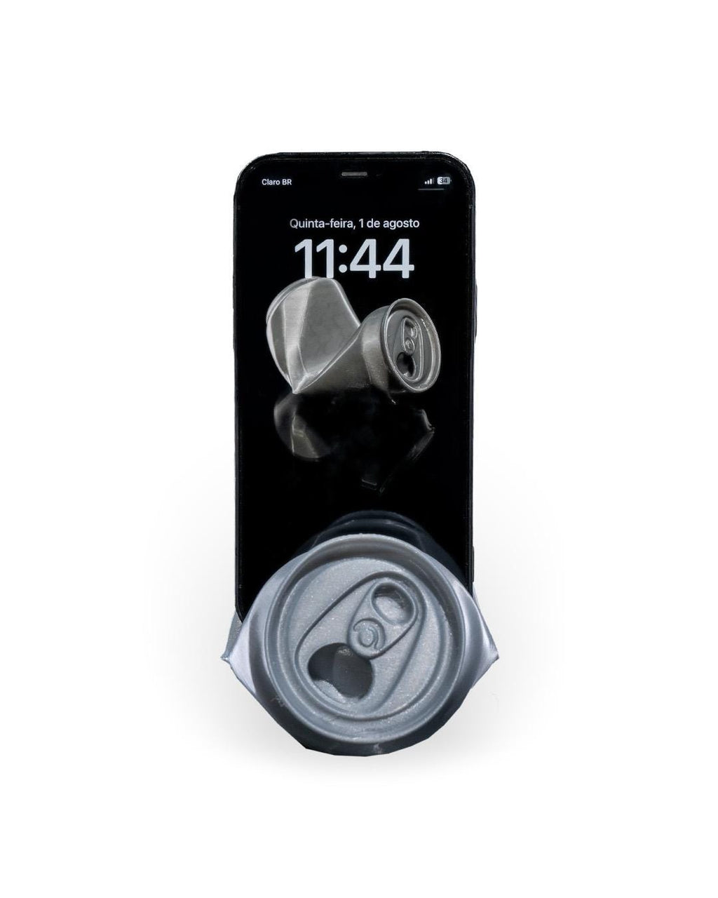 Crushed Can Phone Stand | Industrial Chic Desk Accessory | Gift for Tech Lover