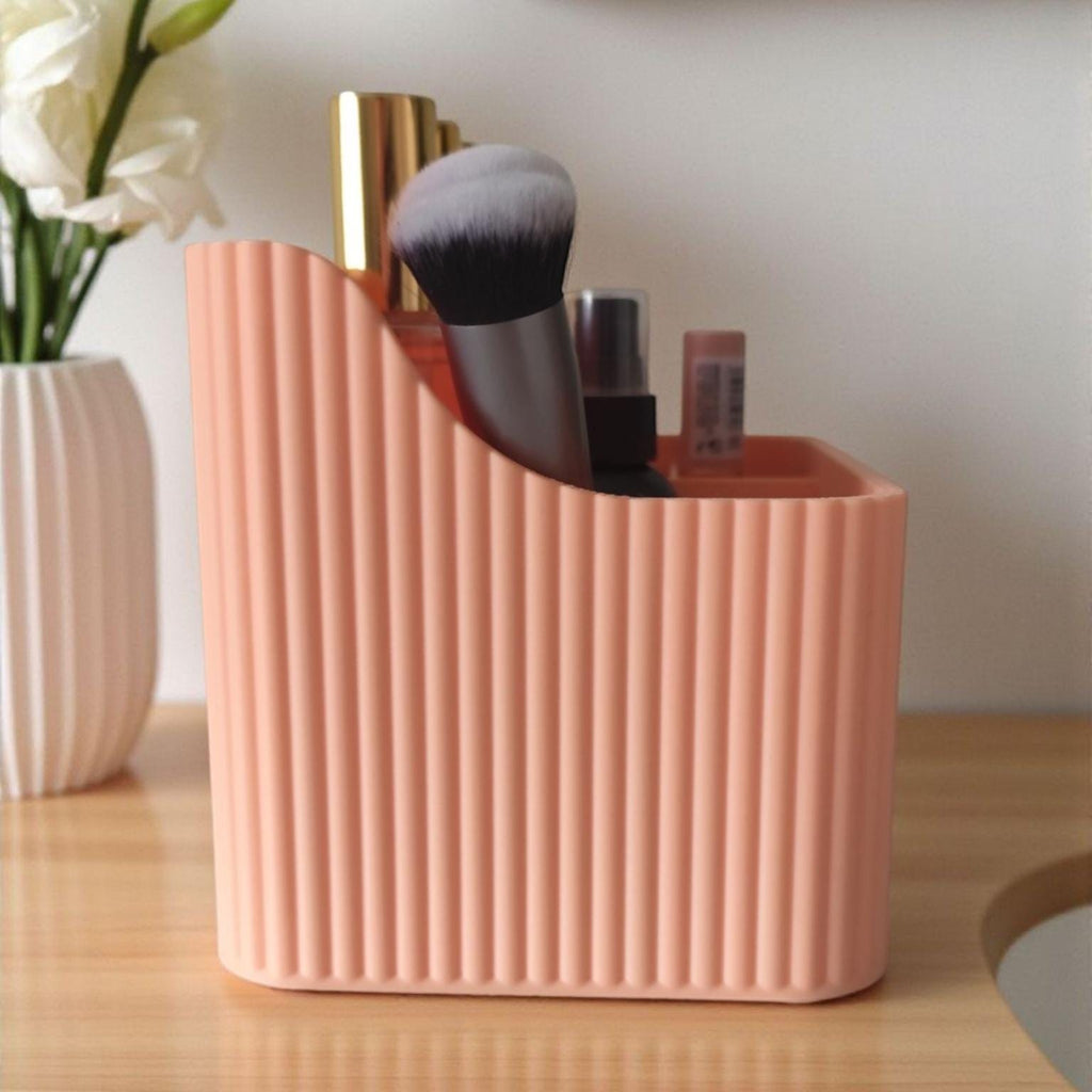 Ribbed Vanity Organiser | Luxury Six-Section Makeup & Skincare Storage