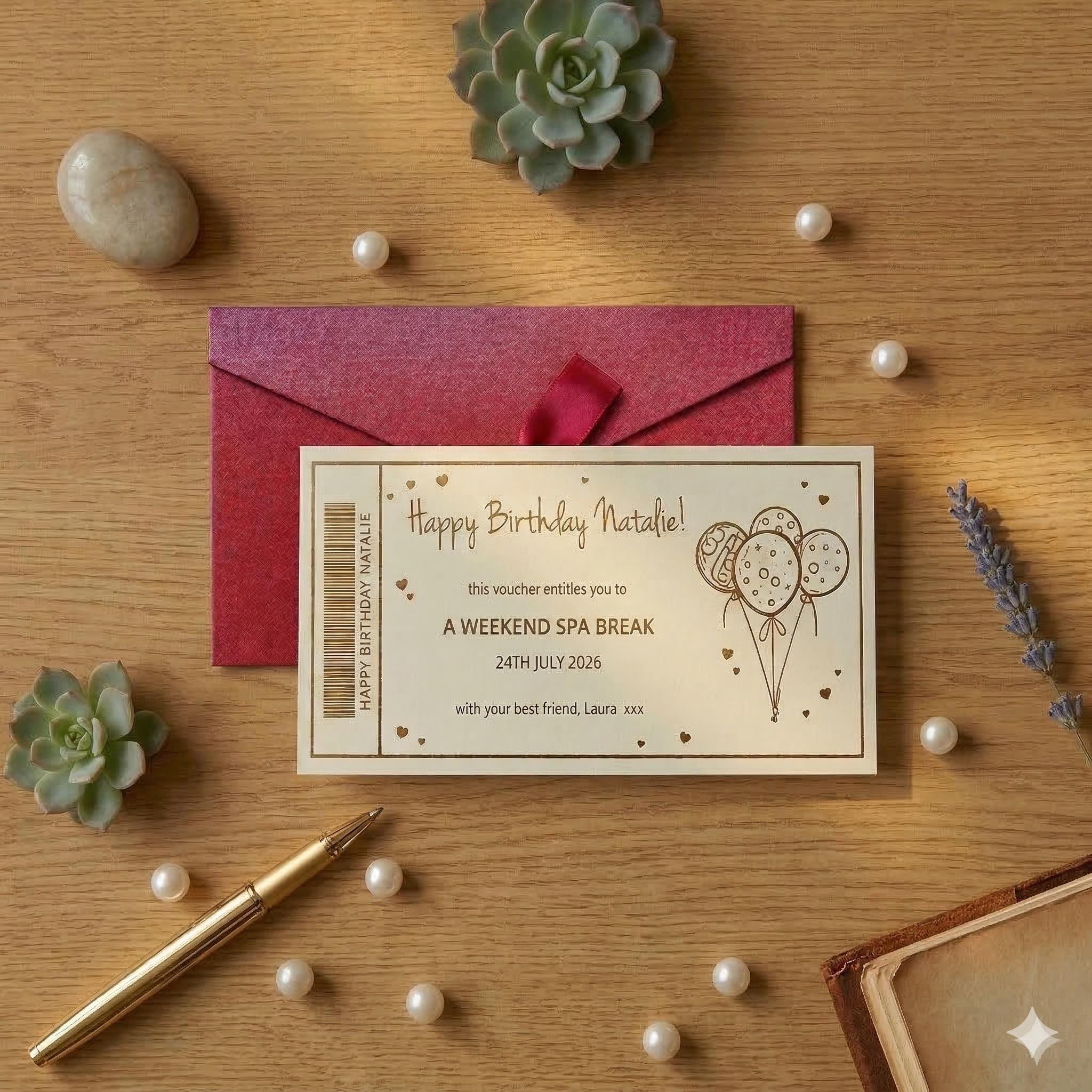 Personalised Surprise Reveal Ticket | Luxury Cardstock Voucher