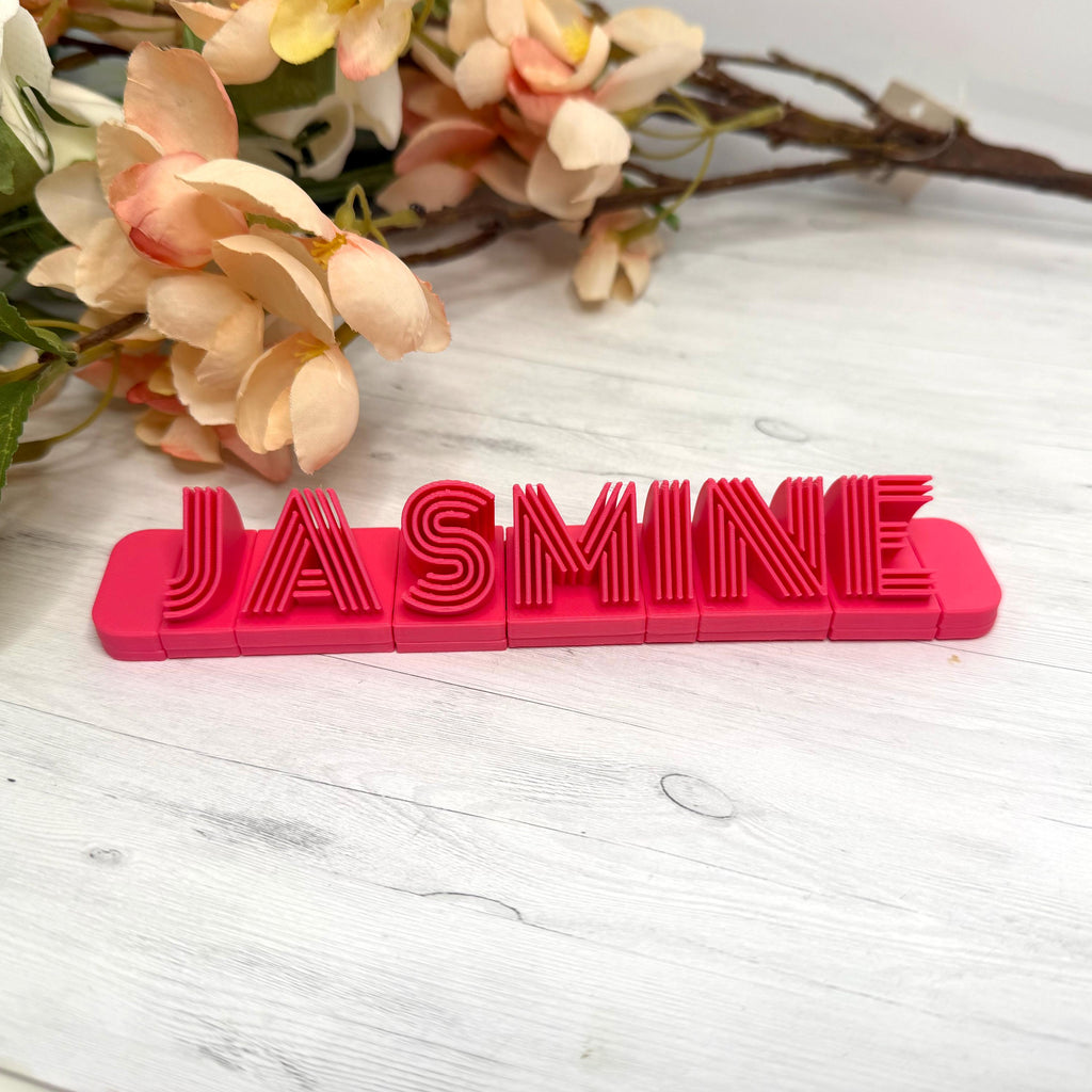 Personalised Click-Together 3D Printed Desk Name Plate – Custom Teacher or Office Gift