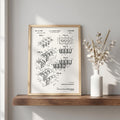Toy Building Brick Patent Art Print, 1961 Invention Blueprint, AFOL Office Decor