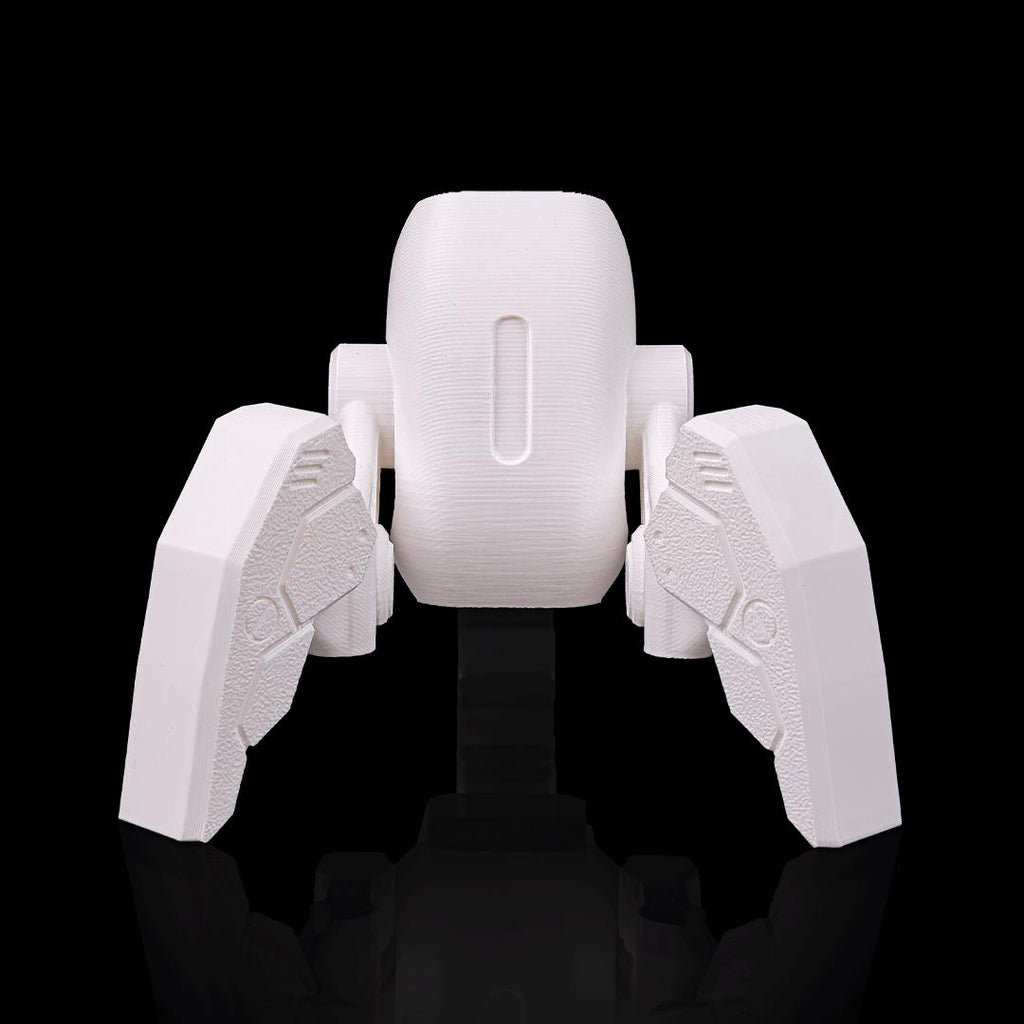 All-white robot spider stand from the front