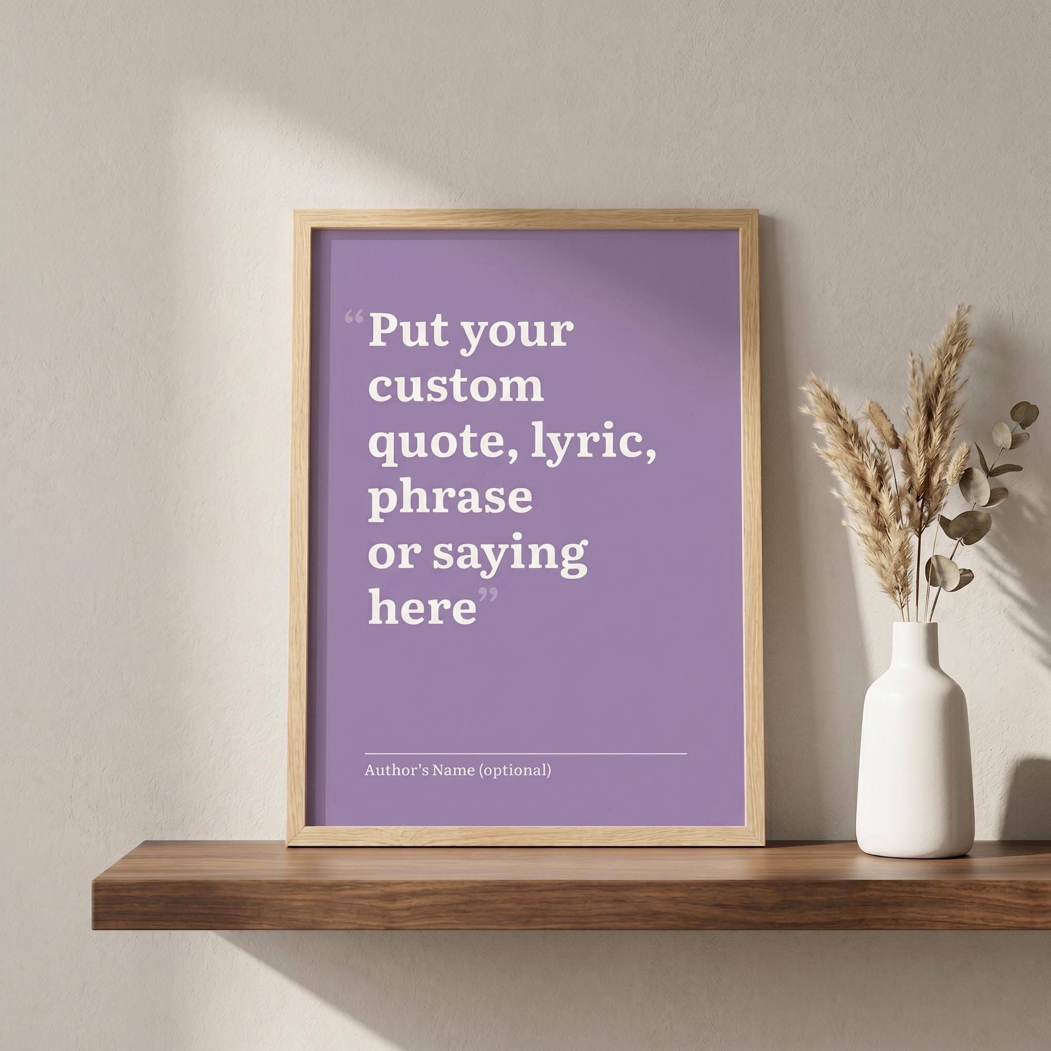 Custom Quote Print, Minimalist Poem Wall Art, Song Lyric Poster (Digital Download)