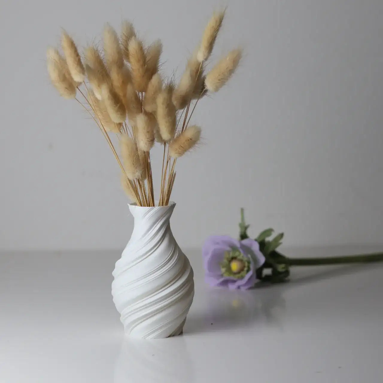The Anna Vase sculptural 3D printed vase for dried flowers