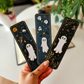 Cute ghost bookmark with spooky Halloween design