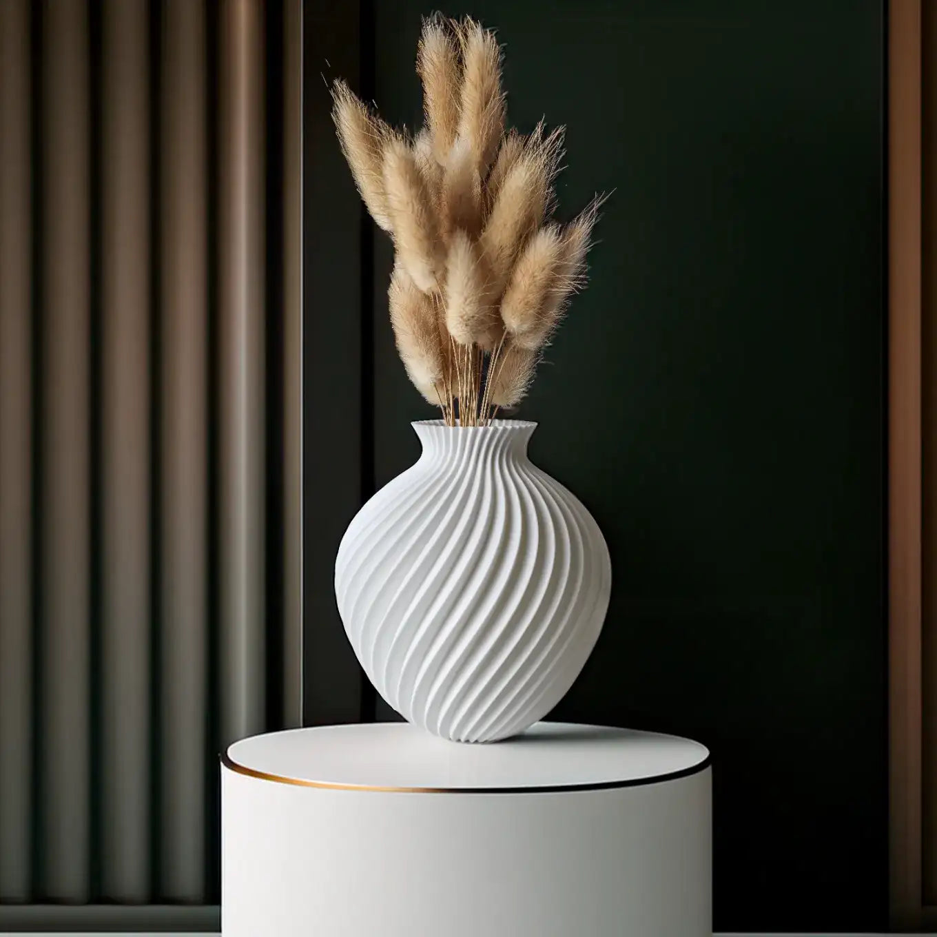 3D printed spiral vase for dried flowers