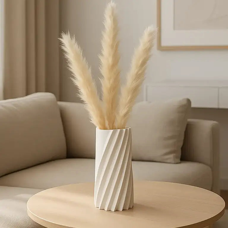 The Francesca Vase 3D printed spiral vase for dried flowers