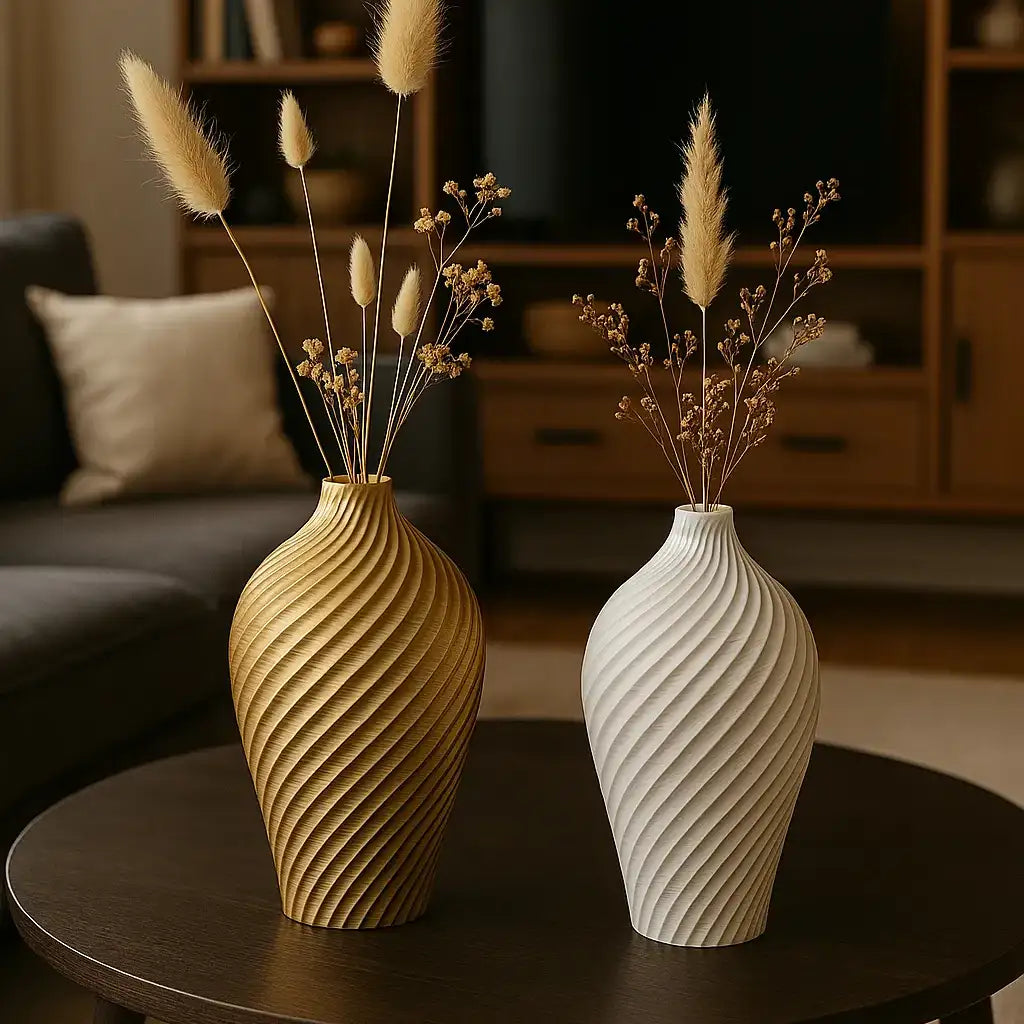 3D printed vase with classic porcelain charm