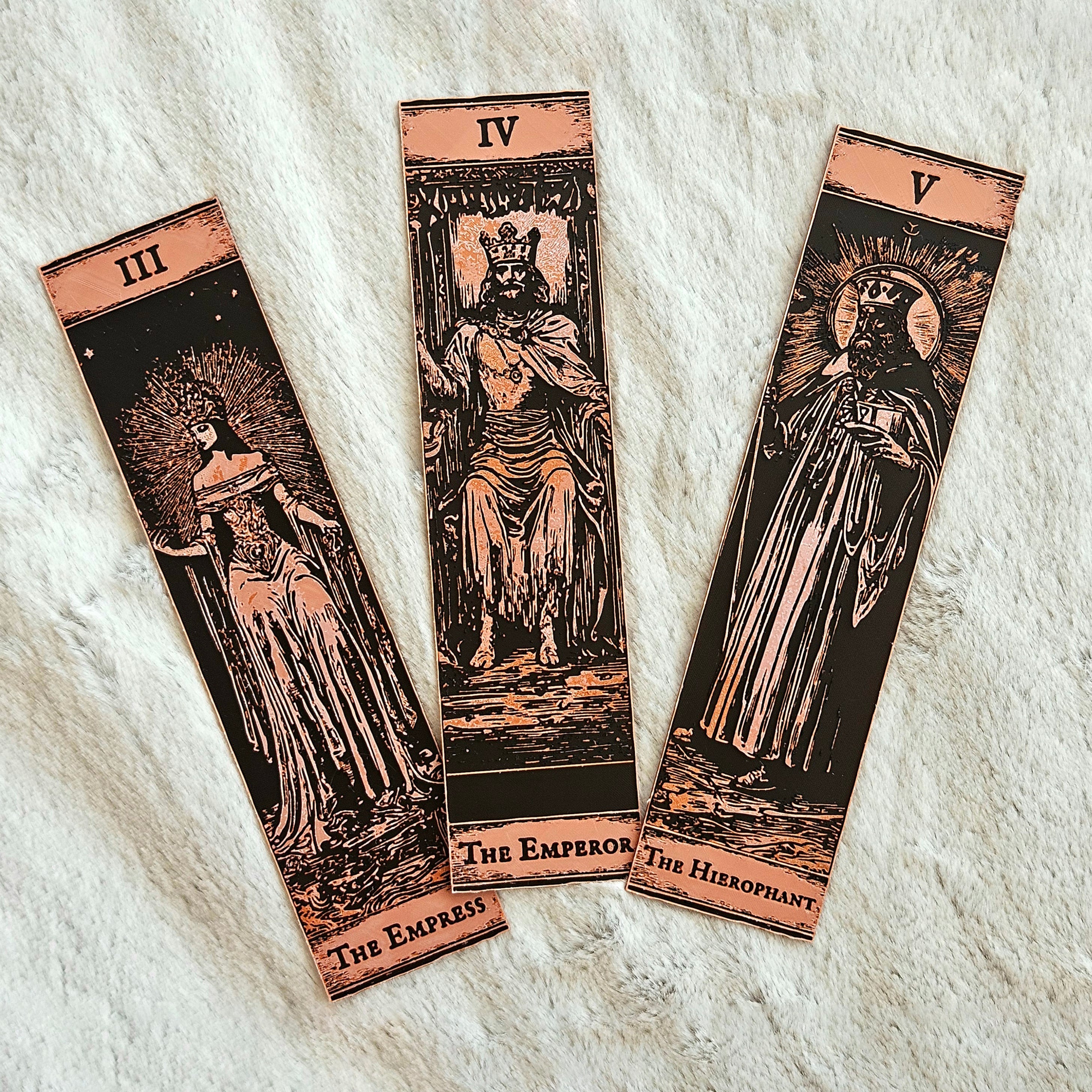 Tarot Bookmarks Set #3 | The Lovers, The Chariot & Strength | Major Arcana | Mystic & Witchy Gift