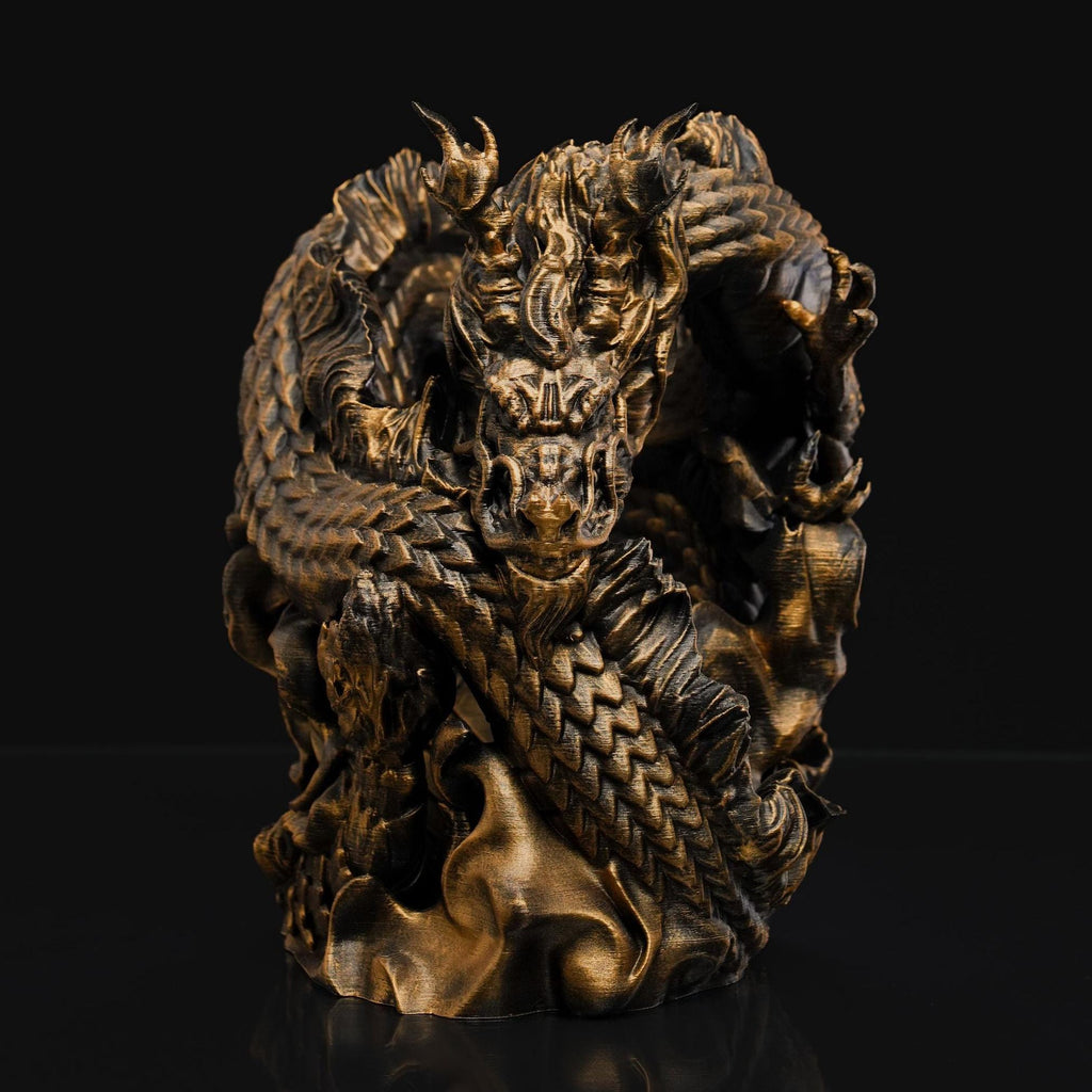 Hand-Painted Chinese Dragon Wine Holder | Mythical Resin Bar Decor