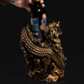 Hand-Painted Chinese Dragon Wine Holder | Mythical Resin Bar Decor