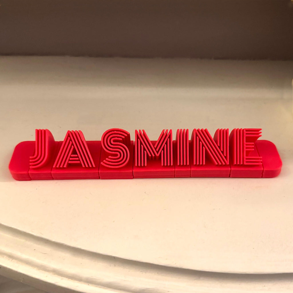 Personalised Click-Together 3D Printed Desk Name Plate – Custom Teacher or Office Gift