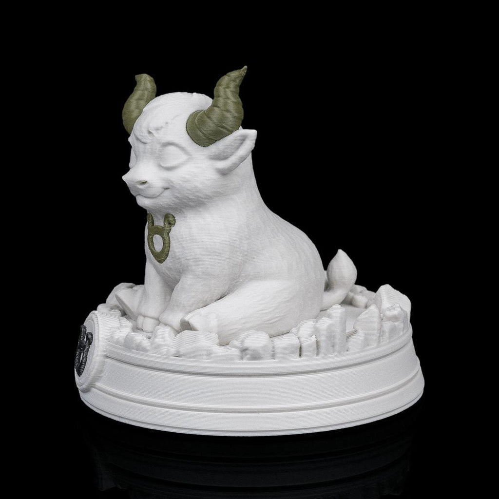 Taurus chibi bull on its base from an angle