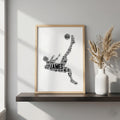 Personalised Football Word Art Print – Custom Player Silhouette Gift (Framed/Unframed)