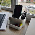 3D Printed Desk Organiser – Modern Curved Office Storage Dock