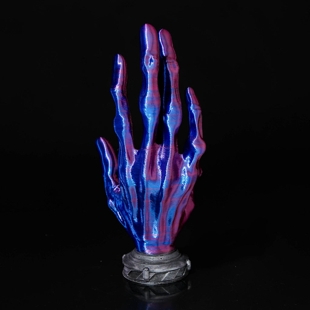Creepy Hand Controller Stand – Iridescent Blue/Purple Chameleon Gamer Desk Decor