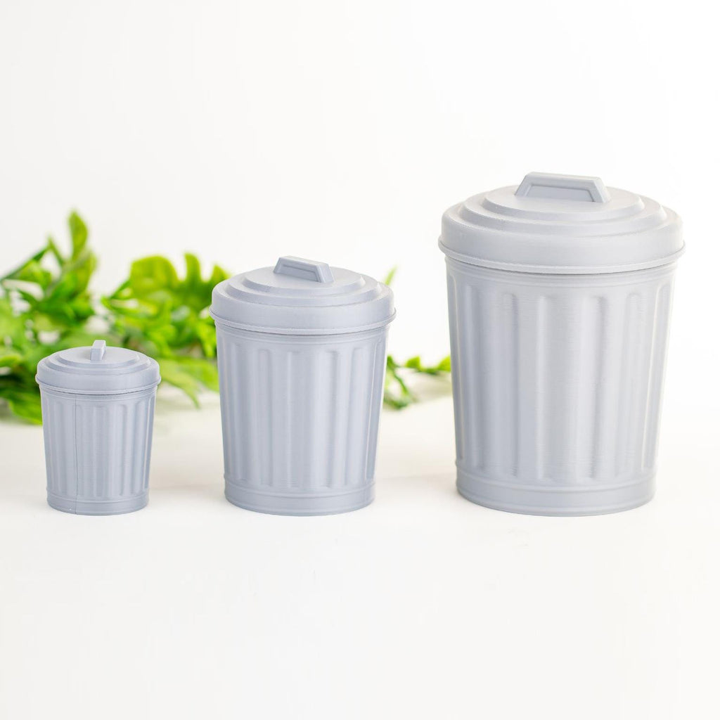 Mini dustbins in three sizes