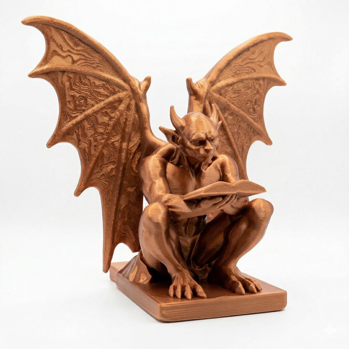 Gargoyle bookend in copper