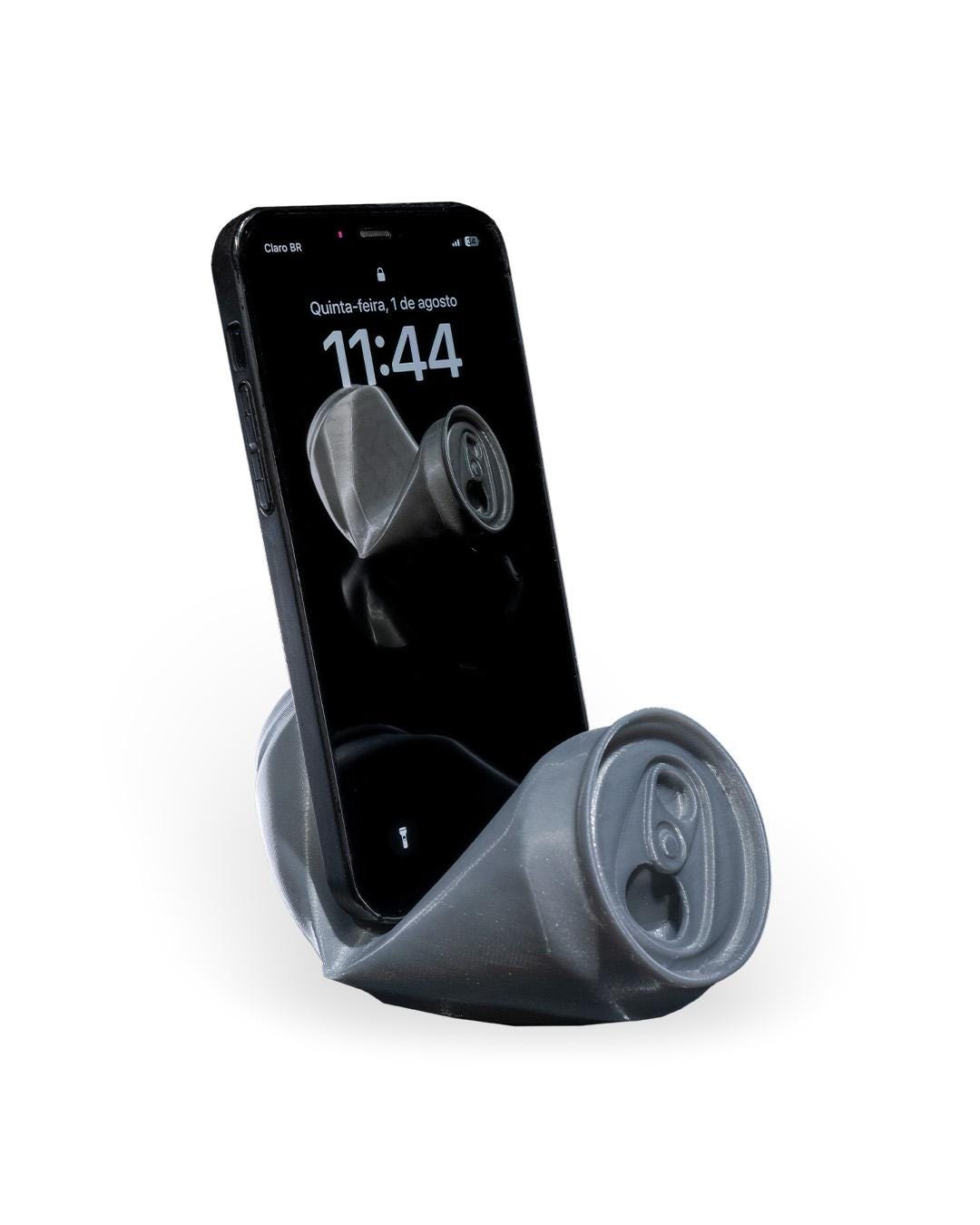 Crushed Can Phone Stand | Industrial Chic Desk Accessory | Gift for Tech Lover