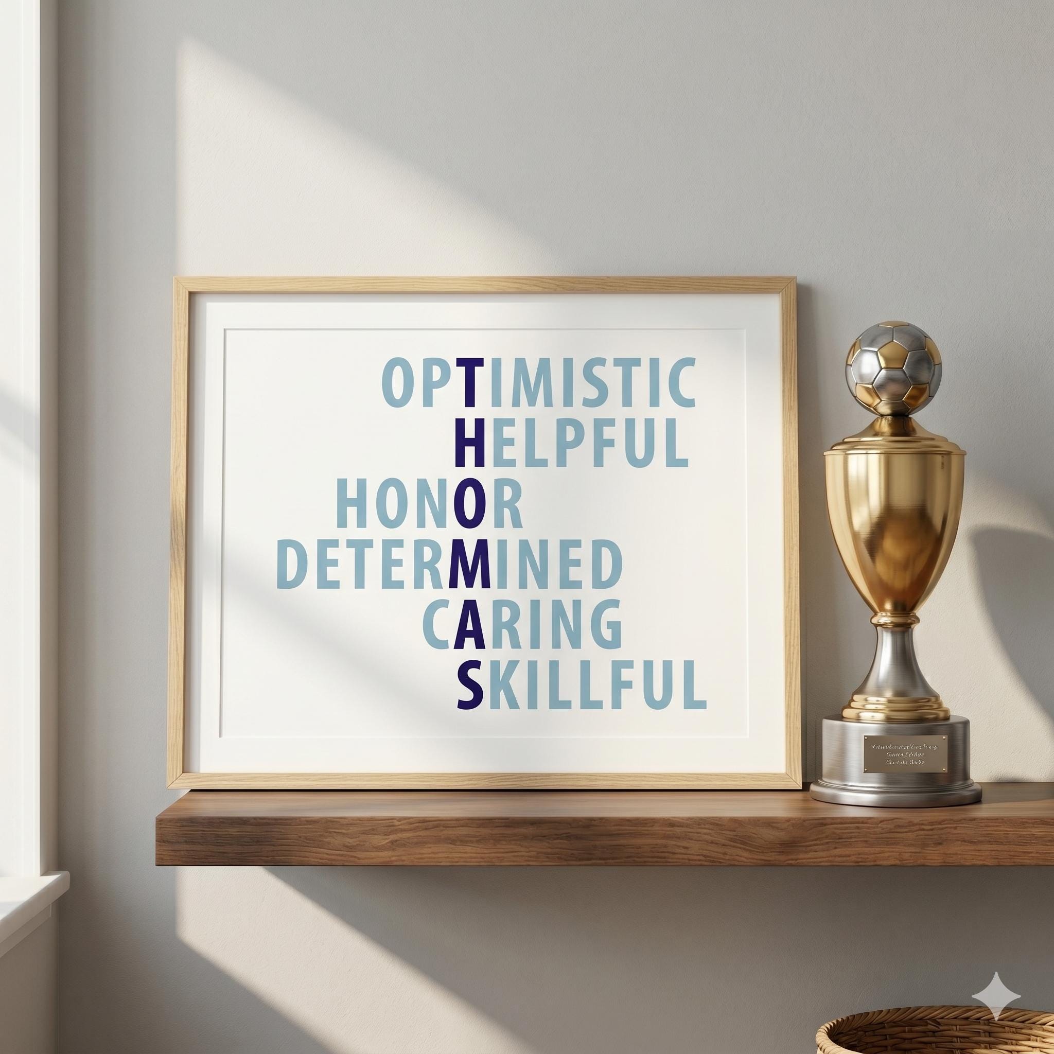Personalised Acrostic Name Art Print, Minimalist Nursery Wall Decor