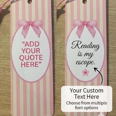 Custom Quote Bookmark with Pink Tassel - Personalised