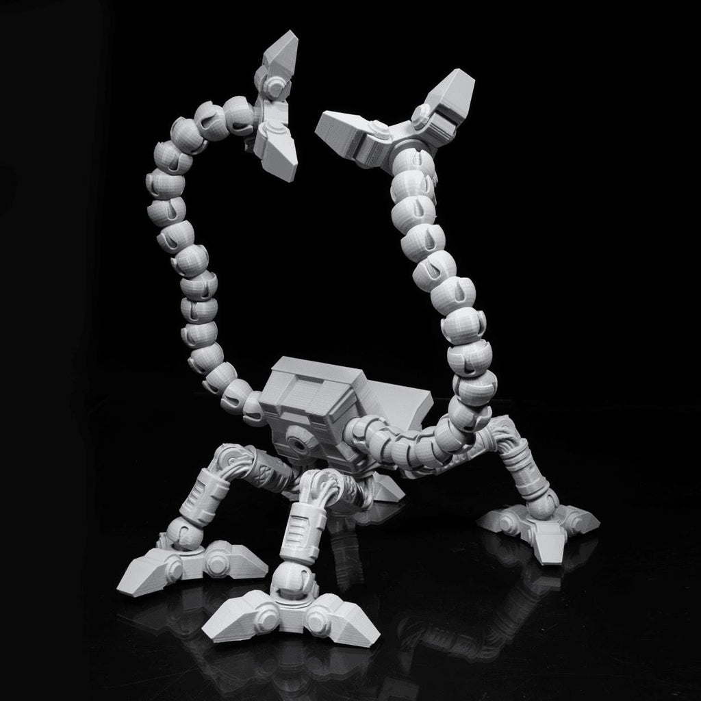 Empty mech controller stand from an angle, showing the cradle and legs