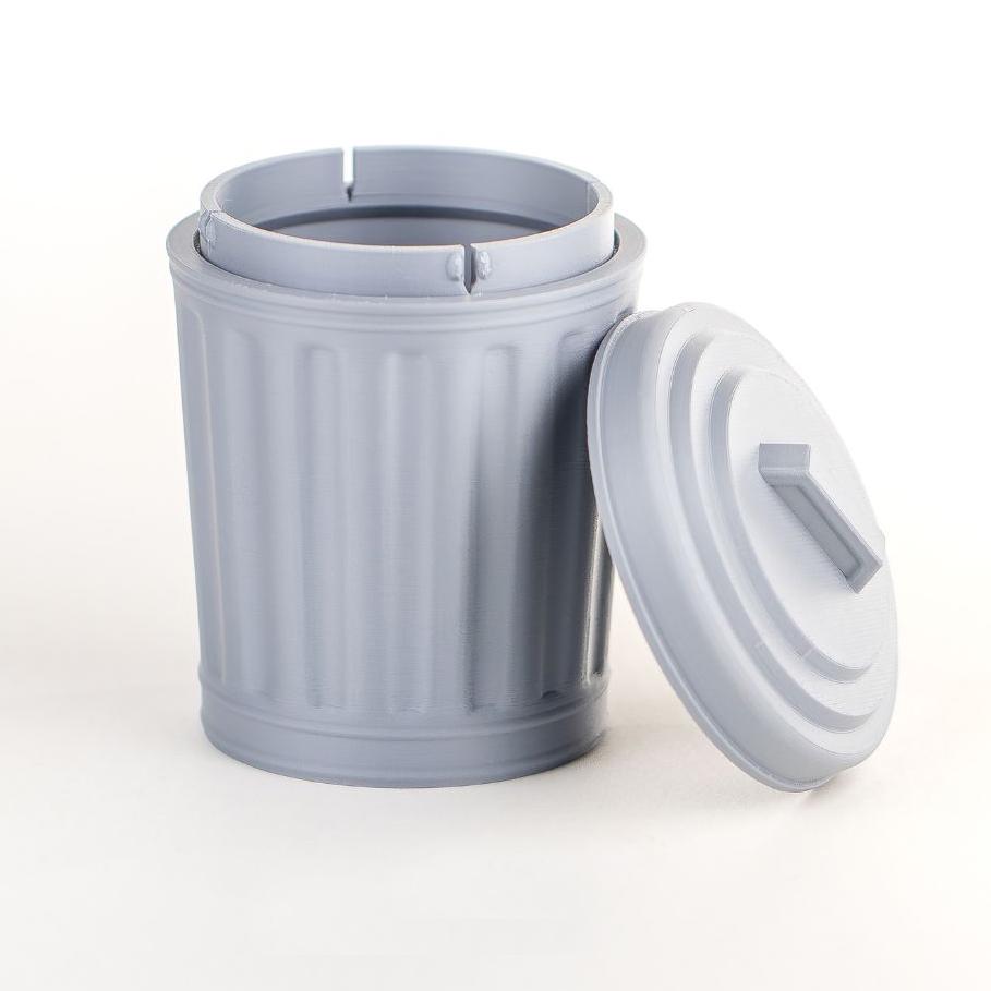 Mini dustbin with its lid off