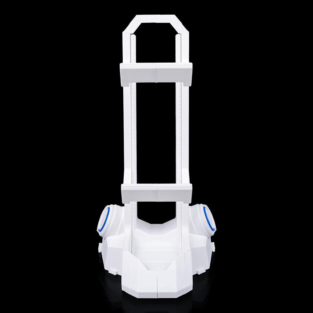 Empty dual controller stand from the front