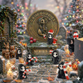 Grim Buddies Christmas figures in a snowy graveyard around a gold coin reading Series 4 Christmas Edition