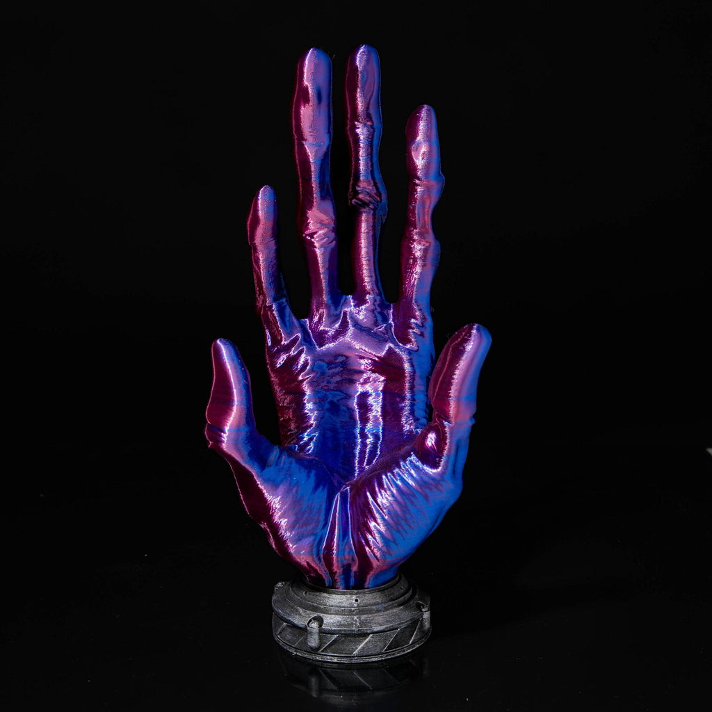 Creepy Hand Controller Stand – Iridescent Blue/Purple Chameleon Gamer Desk Decor