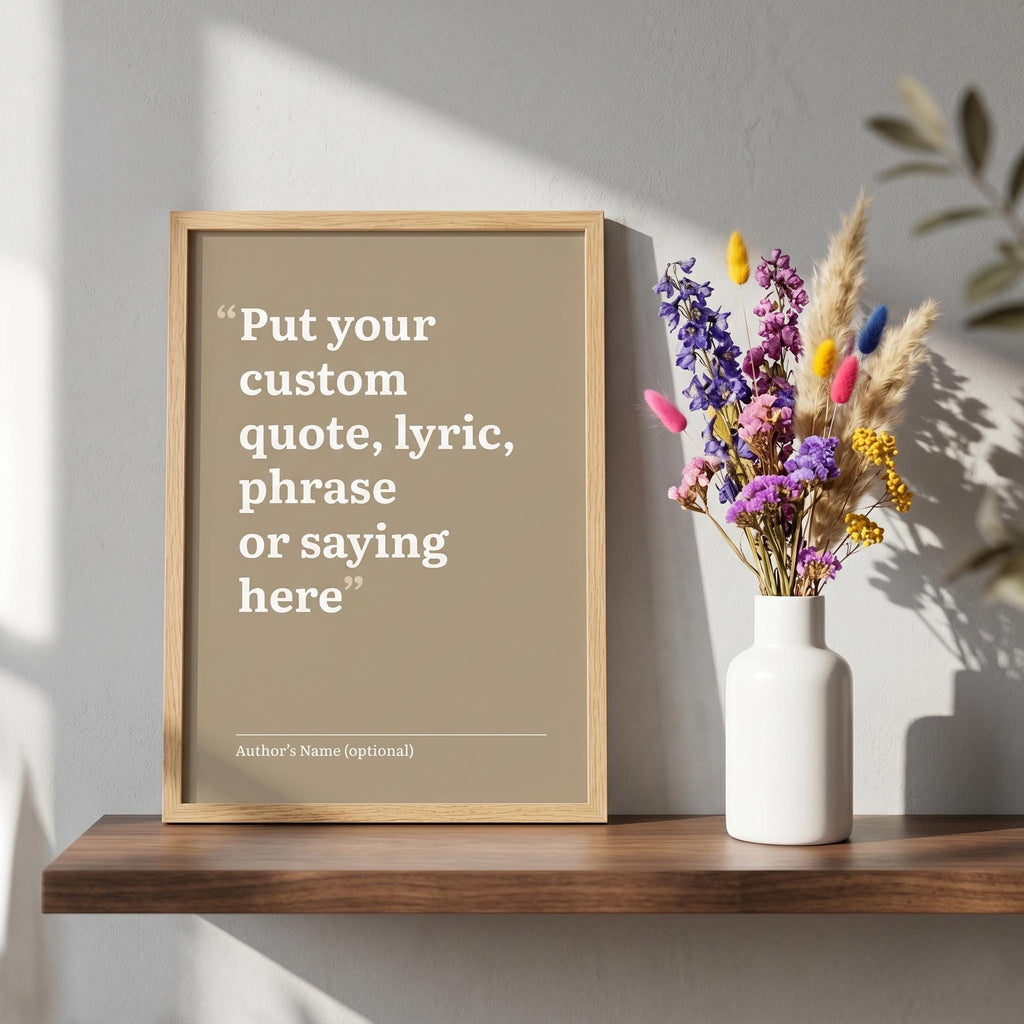 Custom Quote Print, Minimalist Poem Wall Art, Song Lyric Poster (Digital Download)