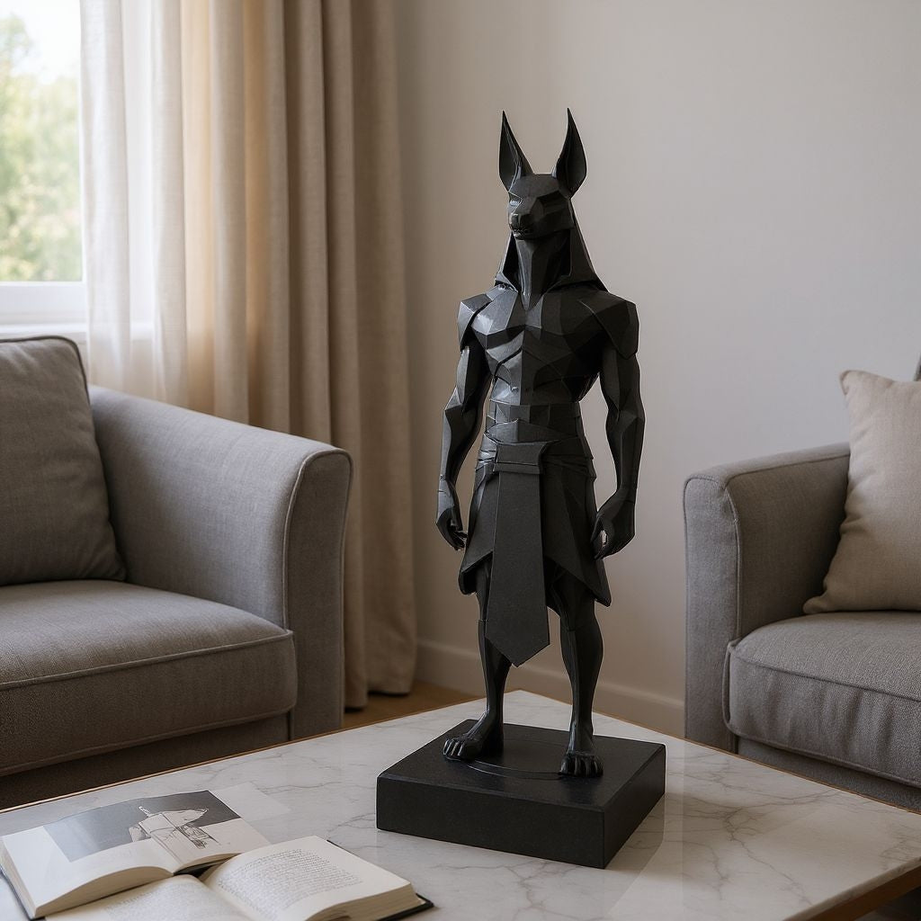 Sculpture #38 low poly Anubis Egyptian god statue