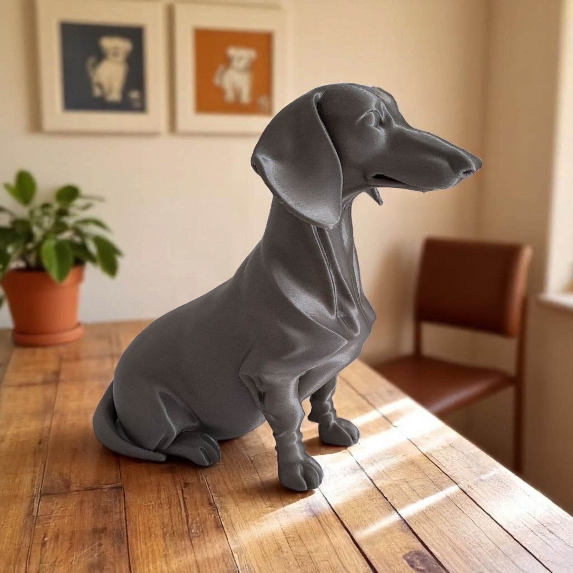 minimalist dachshund figure