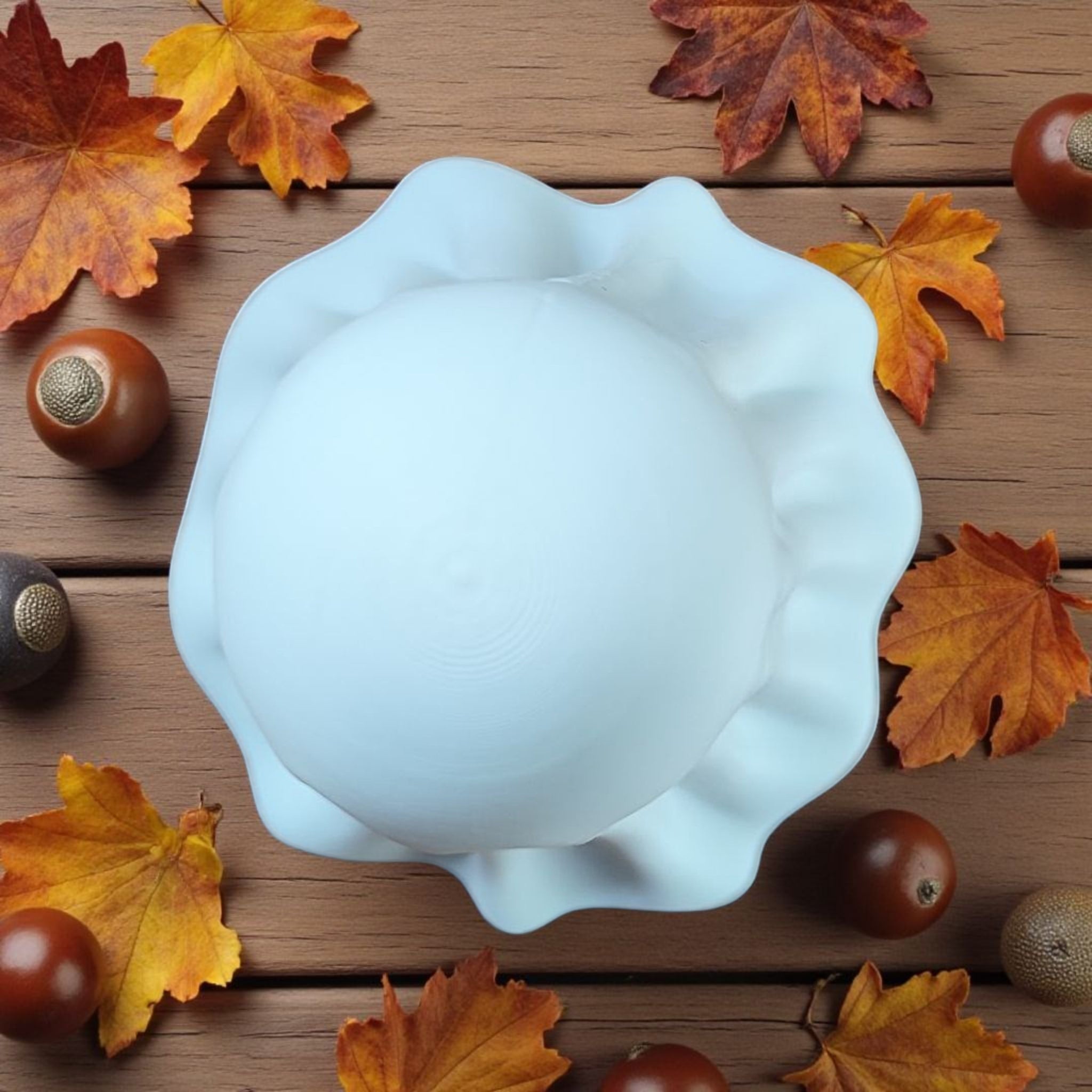 Friendly Halloween ghost tealight décor on table