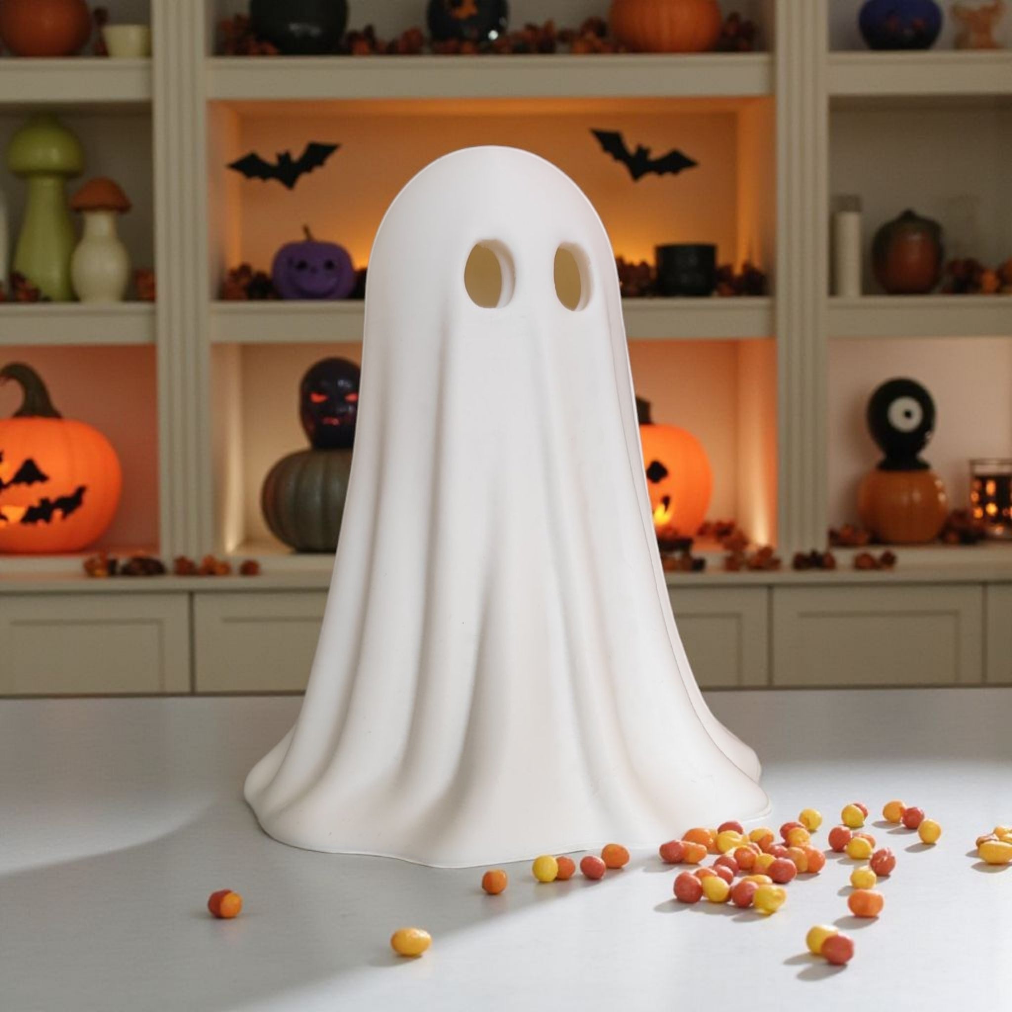 Small Halloween ghost decoration for LED tealight indoors