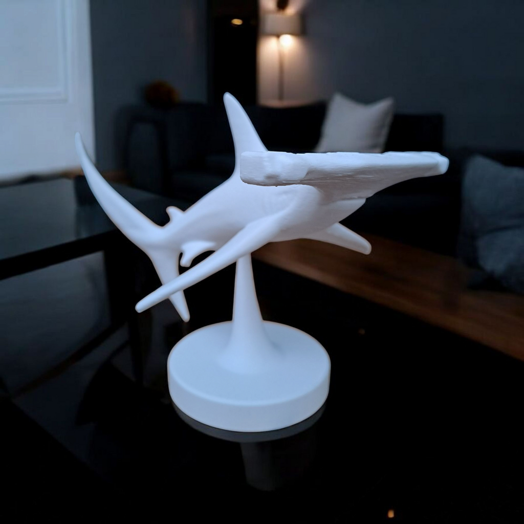 Hammerhead shark sculpture graceful ocean art