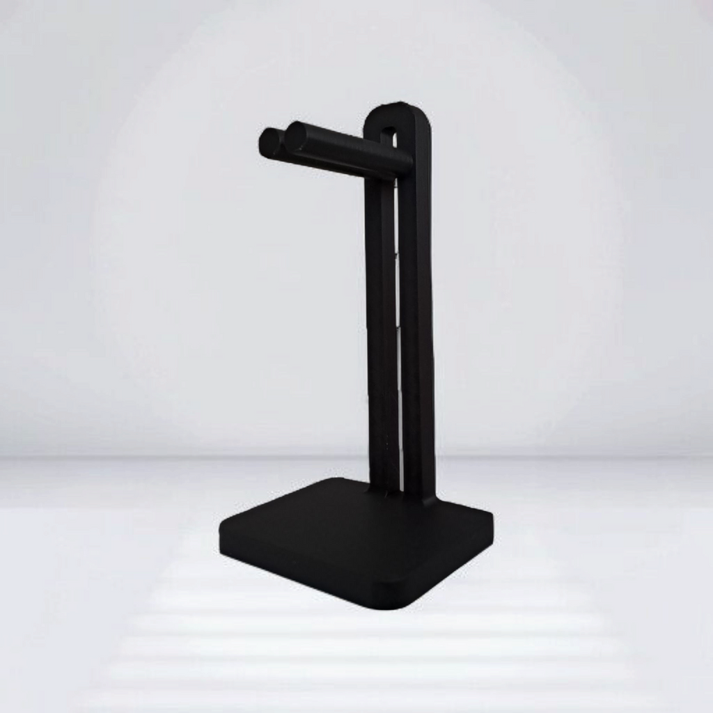 Black stand on a white background
