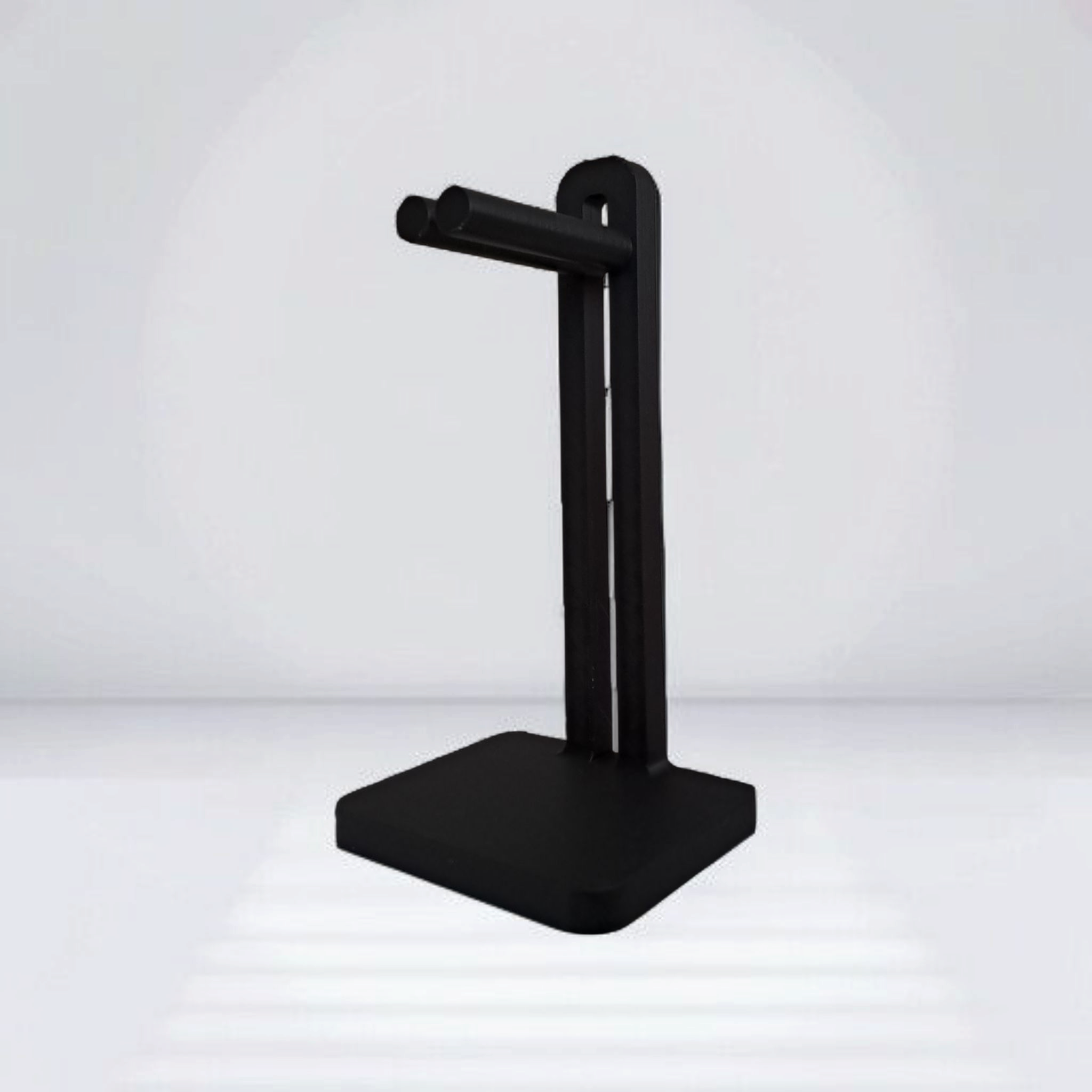 Black stand on a white background