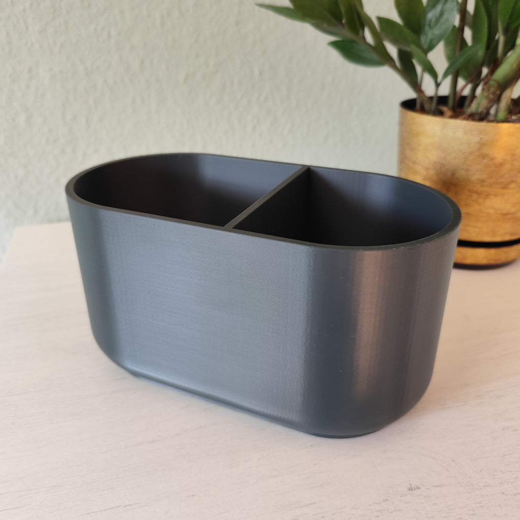 Modern Kitchen Utensil Holder - Dual Compartment & Timeless Design