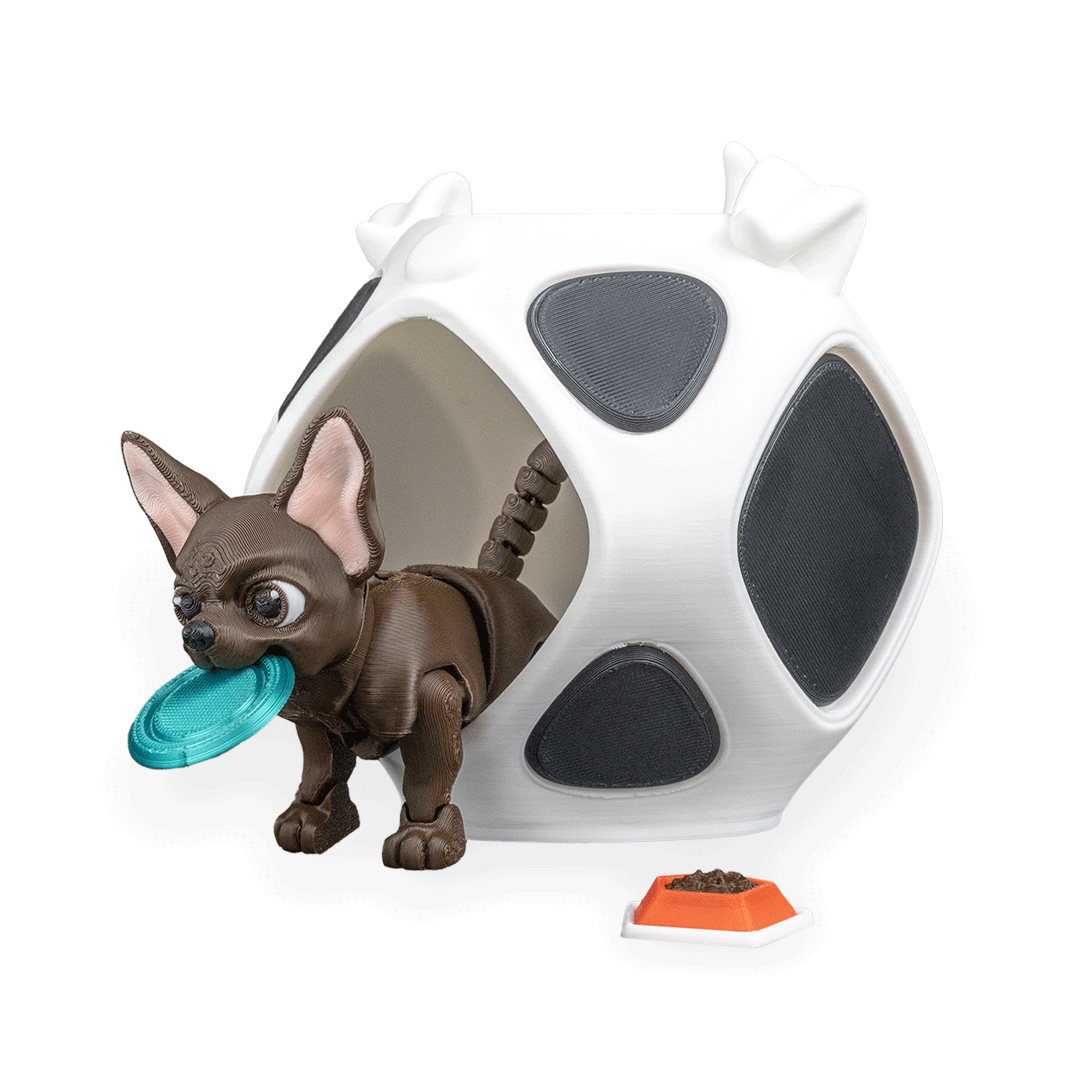 3D Printed Dog Figurine & Doghouse