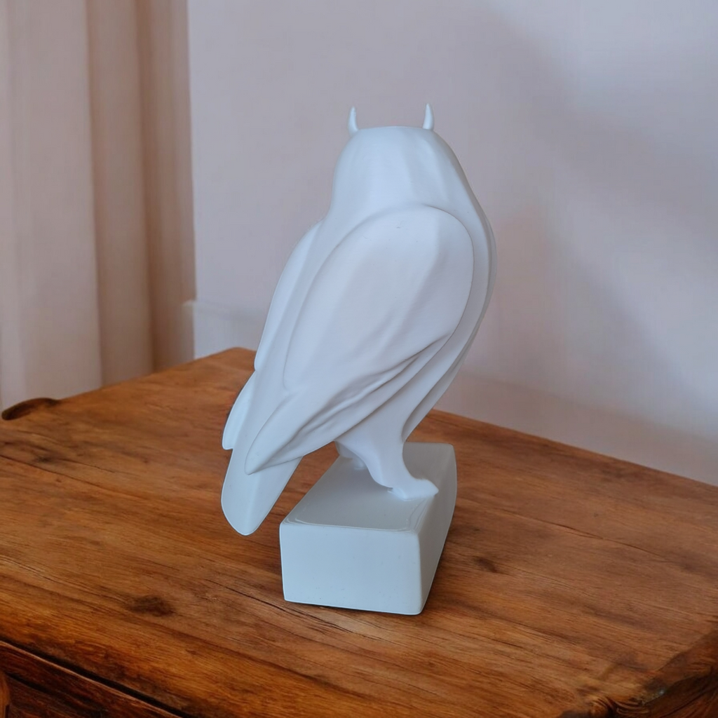 Elegant owl statue wisdom symbol