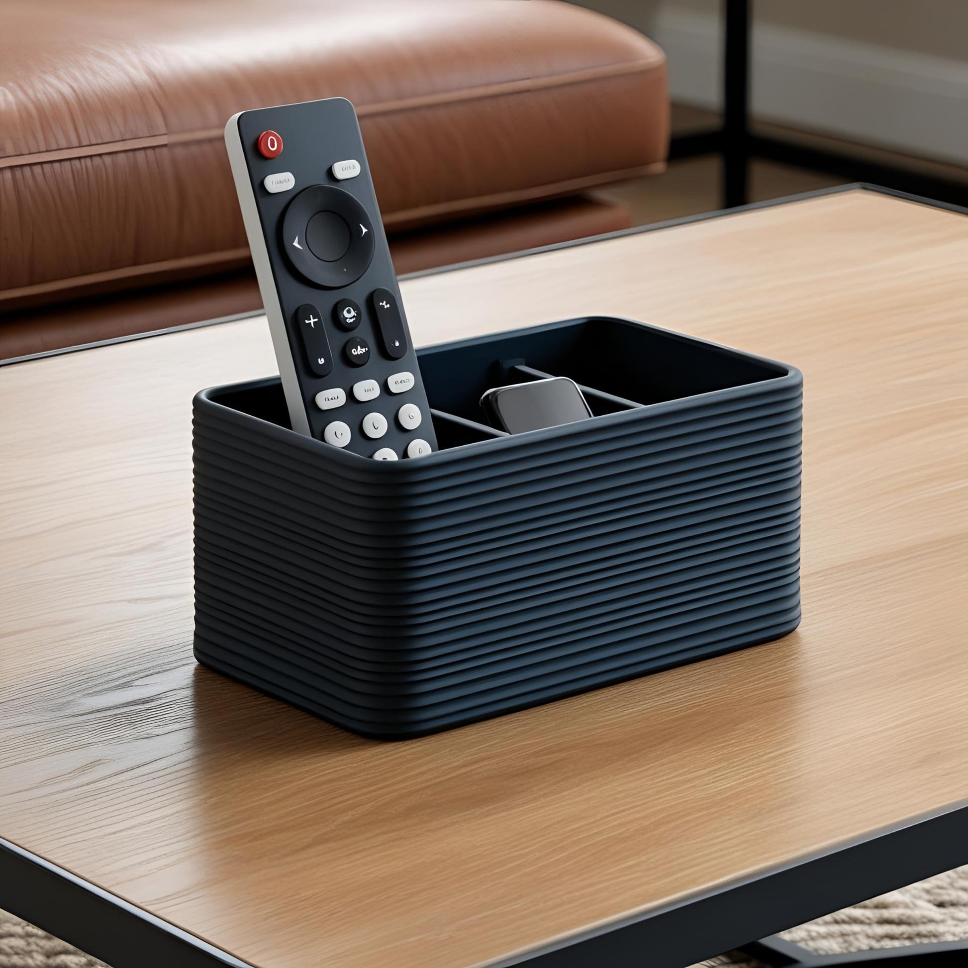 Modern Ribbed Remote Control Holder