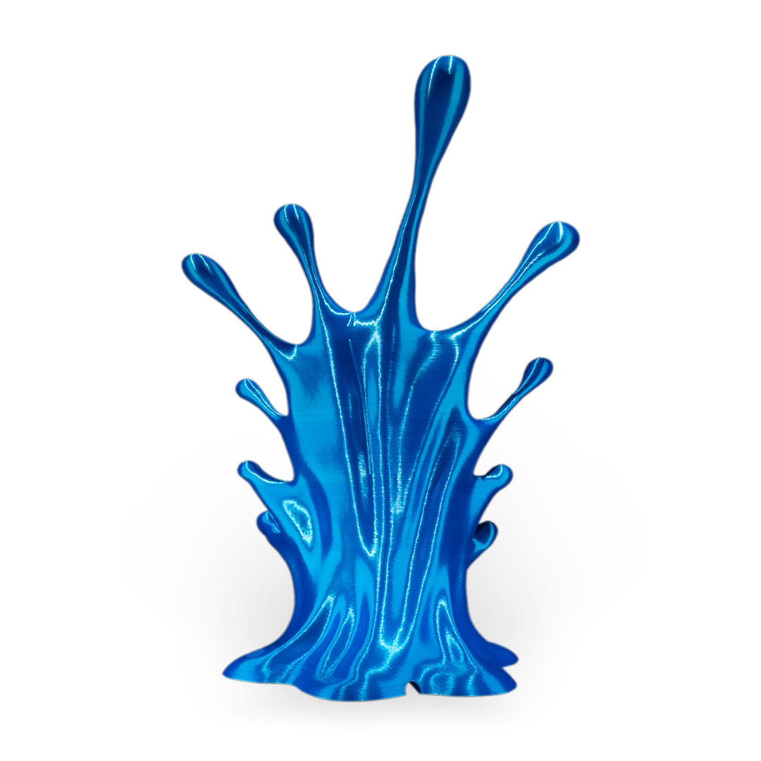 Elegant Water Splash Phone Holder holding a smartphone, back view