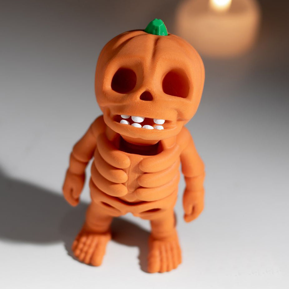 Flexi Pumpkin Skeleton Keychain