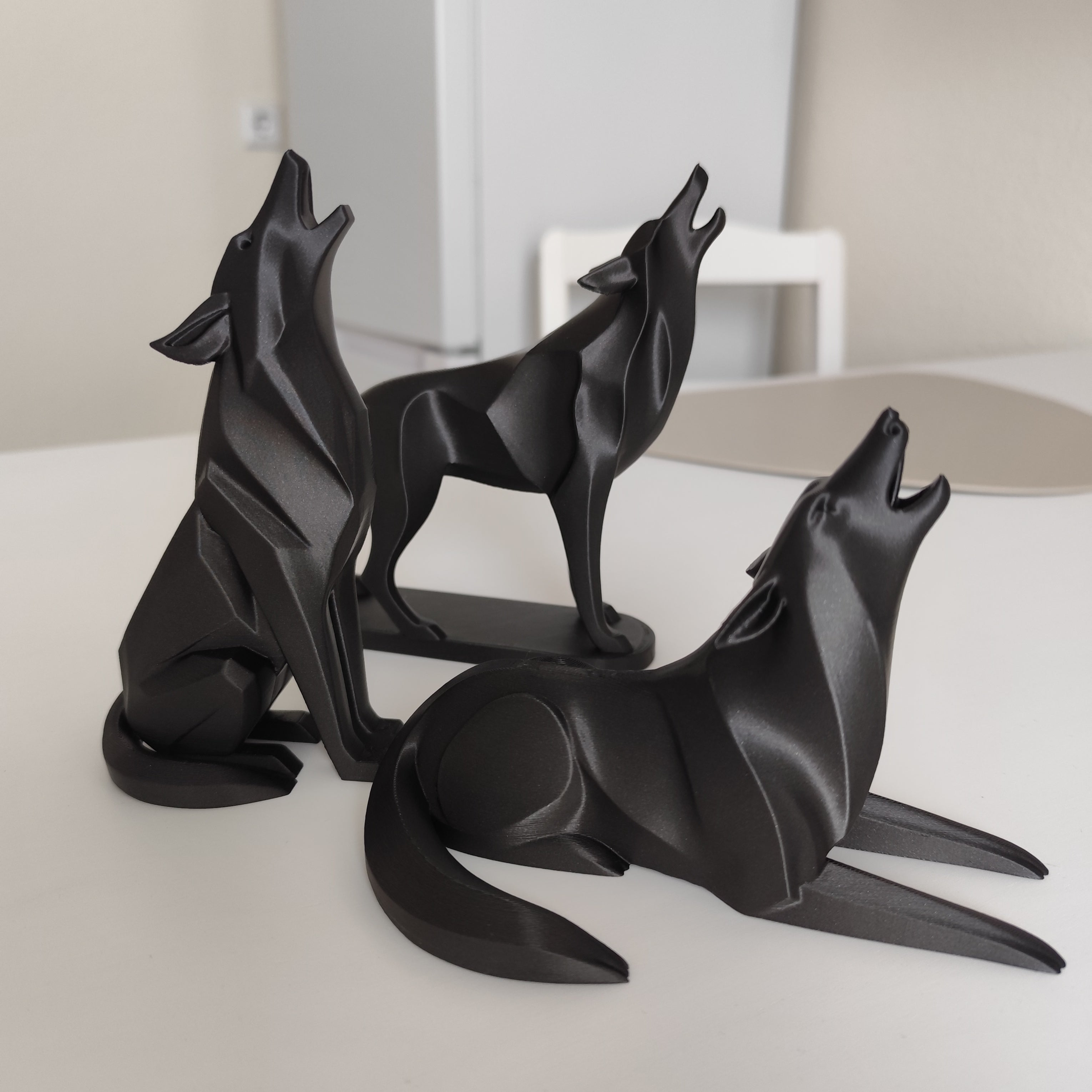 Sculpture #19 | Modern Minimalist Low Poly Wolf Sculpture