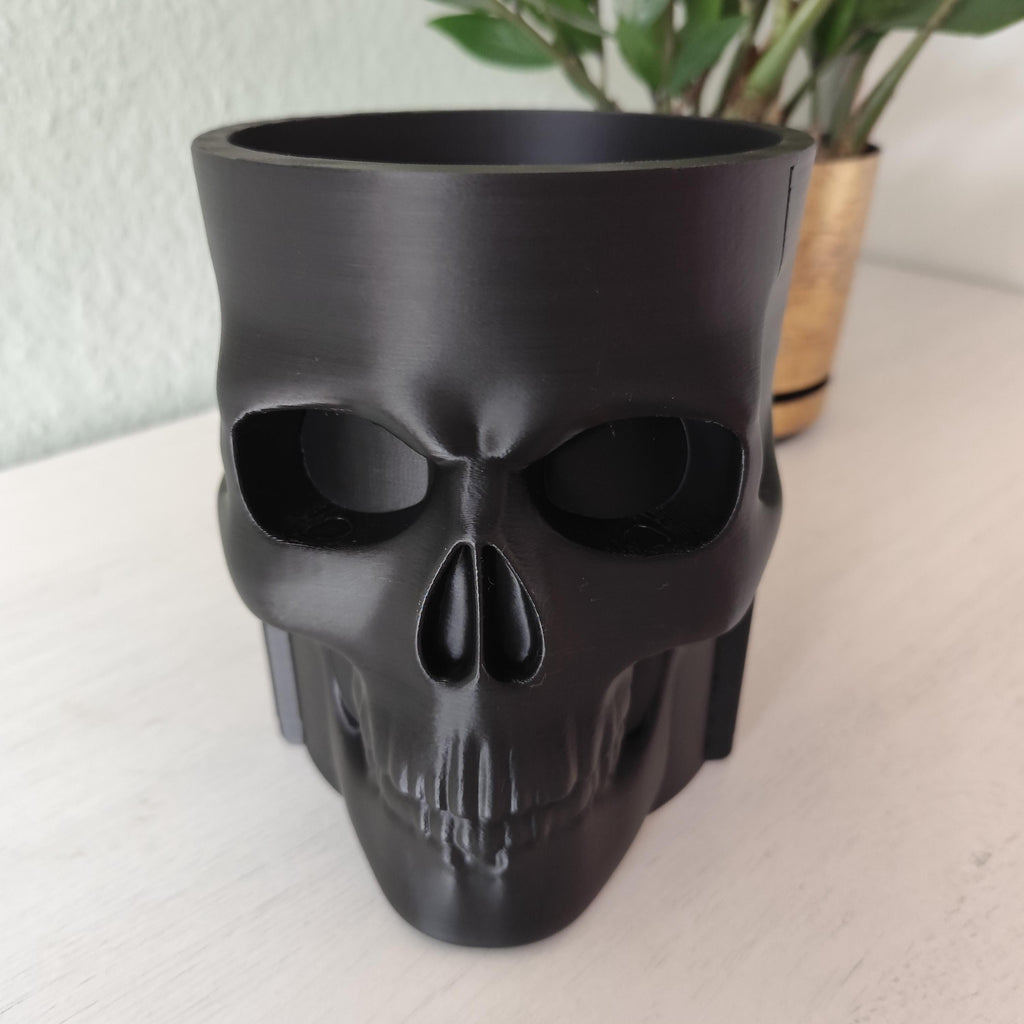 3D Printed Skull Whiskey Bottle Cooler: Gothic Bar Decor