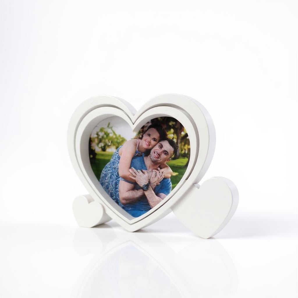3D Printed Heart Photo Frame – Freestanding Valentine's Gift with Template
