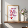 Personalised Acrostic Name Art Print, Minimalist Nursery Wall Decor