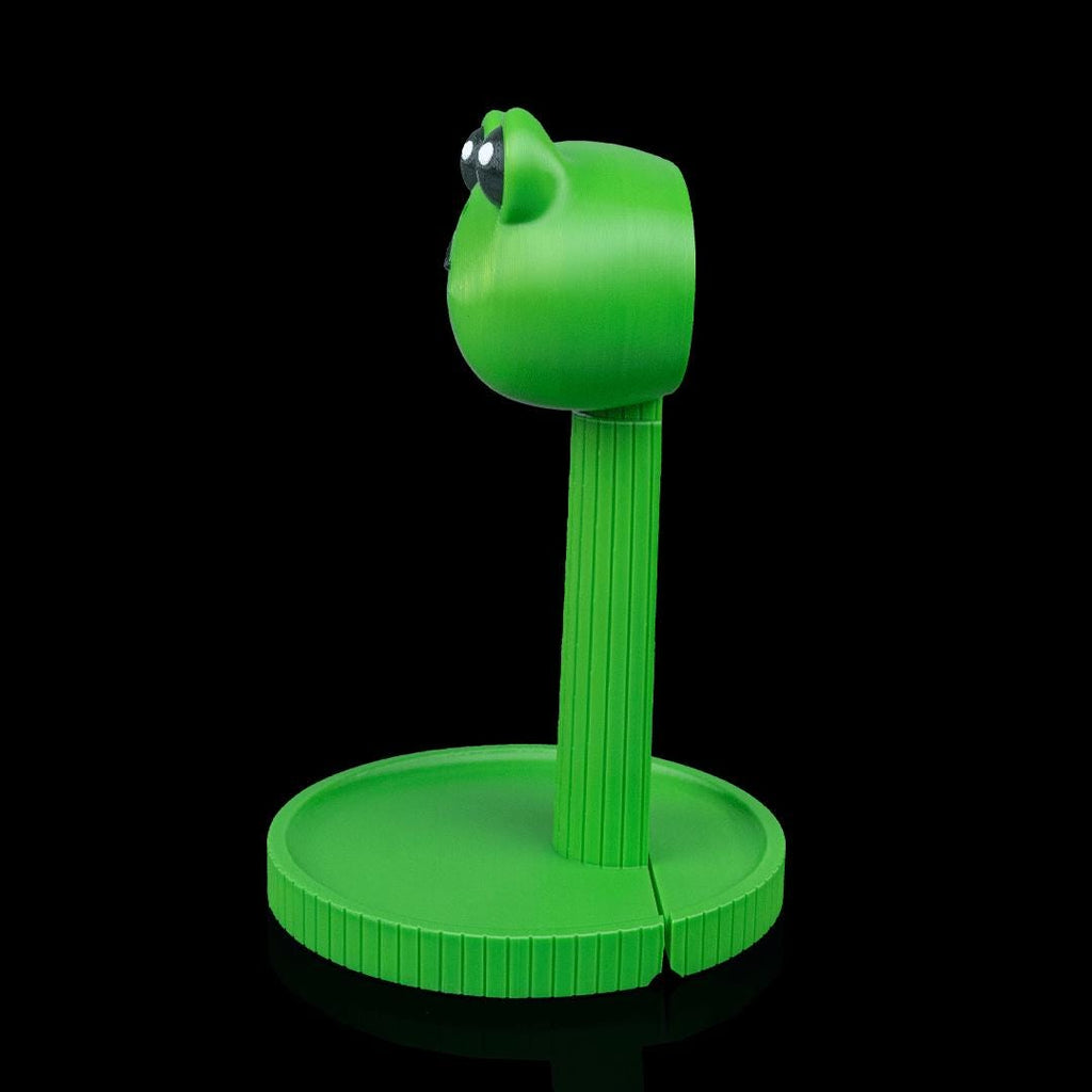 Green frog headphone stand from the other side