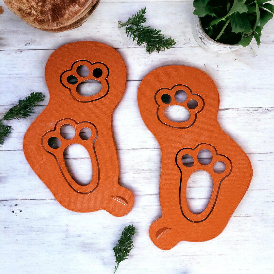 Easter Bunny Footprint Stencil – Reusable 3D Printed PLA Tracks for Surprise Kit